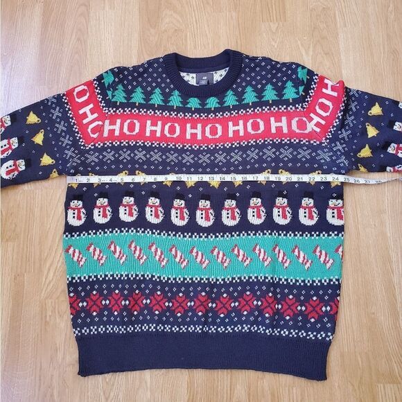 🎄 H&M 🎄 NEW! Festive Jacquard Knit Pullover Sweater - [Size XL] - Picture 8 of 11